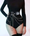 Zincirli Fantezi Deri Harness - Brf731