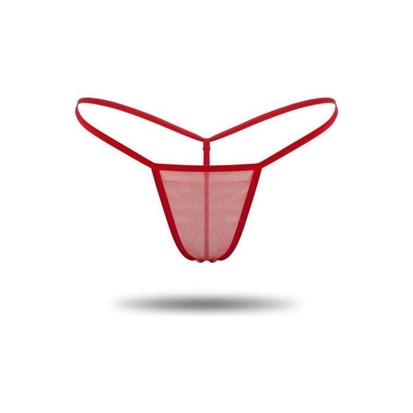 3lü Renkli Transparan Tül String Tanga TM0369
