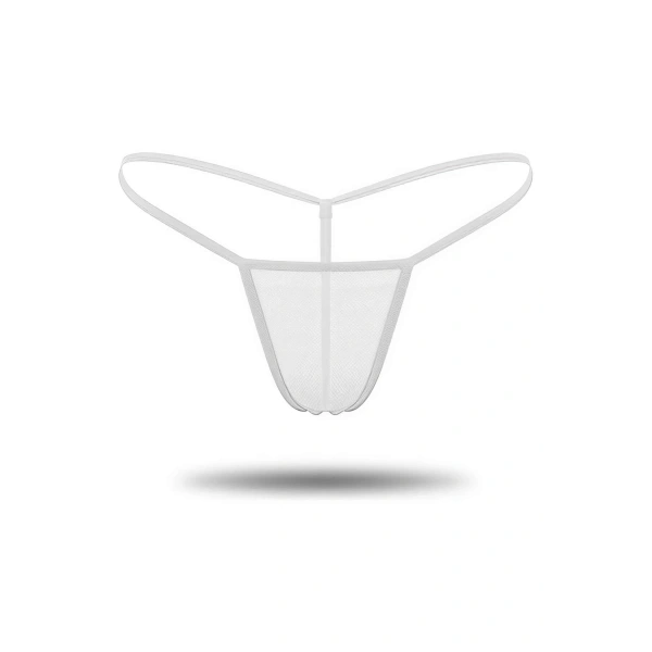 Beyaz Transparan Tül String Tanga TM0368