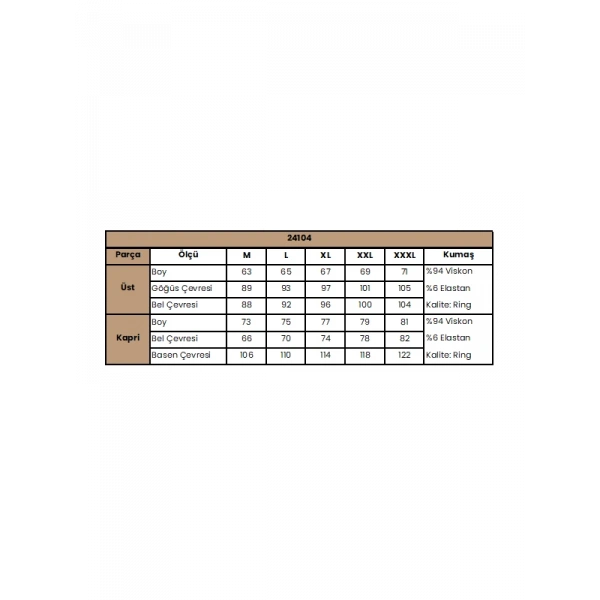 Çiçek Ve Yaprak Desenli Ve Baskılı Kapri Takımı