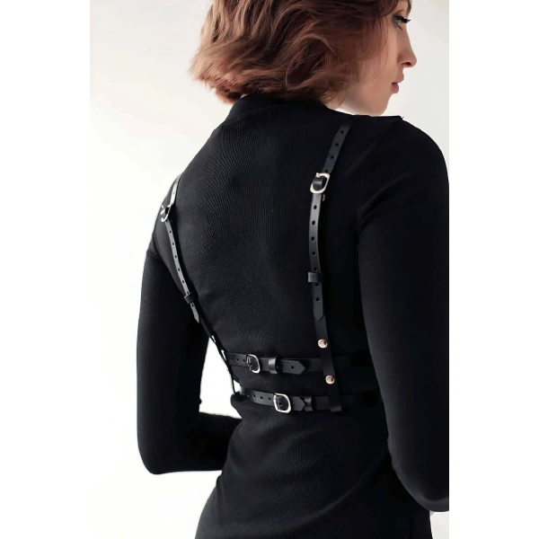 Deri Harness Büstiyer, Şık Deri Korse - Brf872