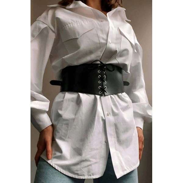 Deri Korse Kemer, Şık Deri Harness Kemer - Brf1127