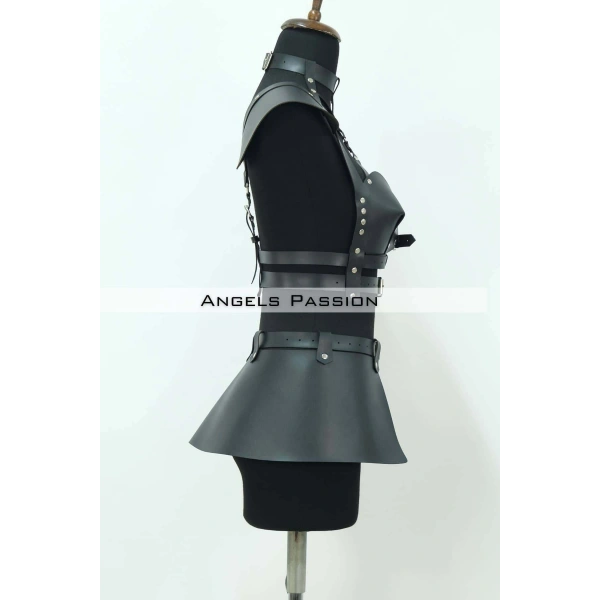 Deri Mini Elbise, Deri Harness Etek Ve Göğüs Takım - Brf1371
