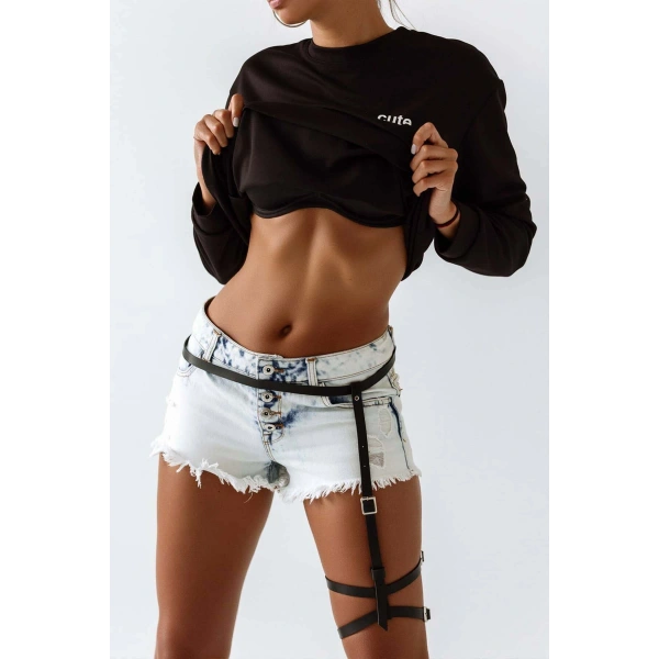 Deri Tek Bacak Harness, Deri Şort Ve Etek Aksesuarı - Brf769