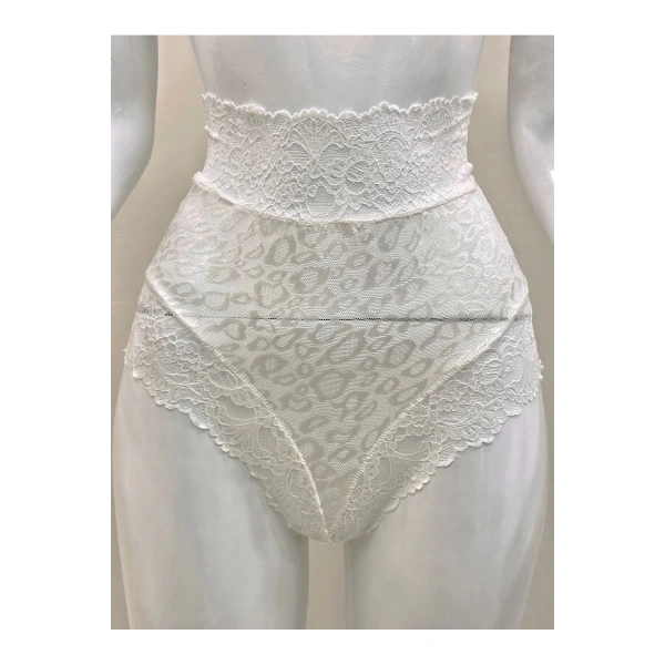 Ekru Dantelli Yüksek Bel Külot Venüs-k1012