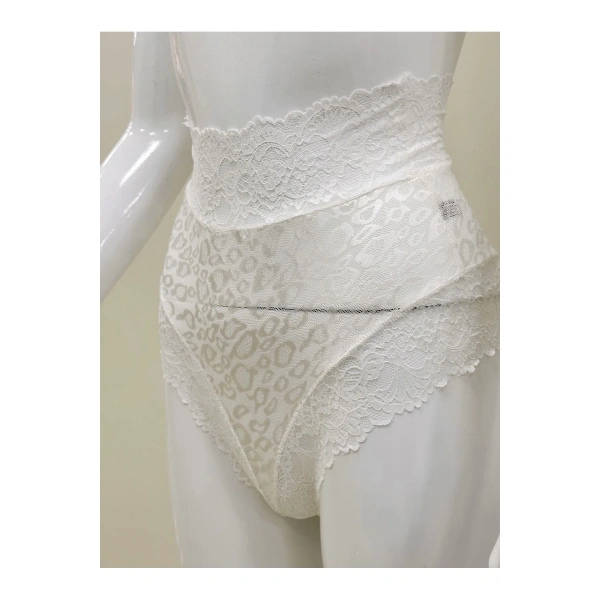 Ekru Dantelli Yüksek Bel Külot Venüs-k1012