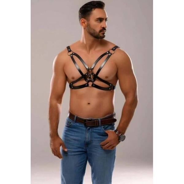 Erkek Deri Fantazi Harness - Brfm141
