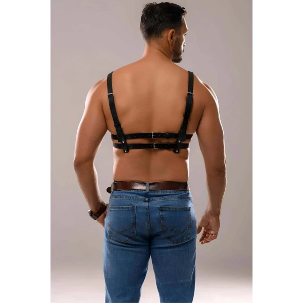 Erkek Deri Seksi Göğüs Harness - Brfm138