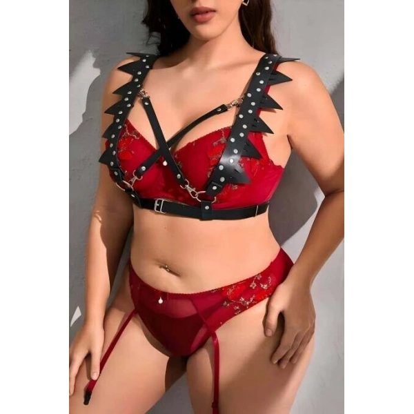 Fantazi Deri Seksi Göğüs Harness - Brf1166