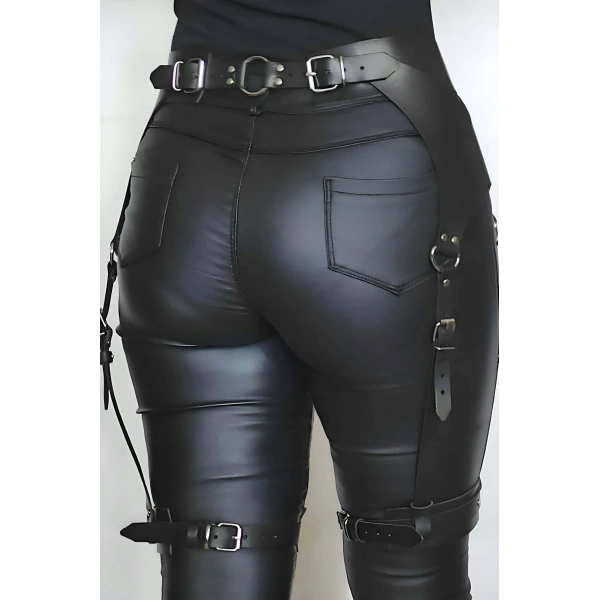 Giysi Üzeri Giyilebilir Deri Jartiyer Harness - Brf1268