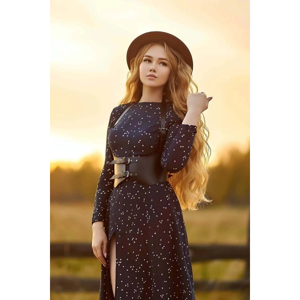 Göğüs Altı Detaylı Şık Elbise Kemeri - Brf612