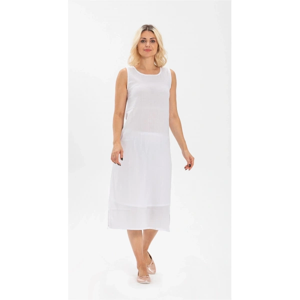 İmer 3164 Kalın Askı Uzun Viskon Elbise Kombinezon