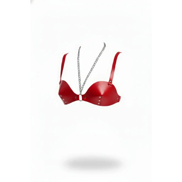 Kırmızı Göğüs Harness Konik Kesim Zımba Detaylı - Brf1380