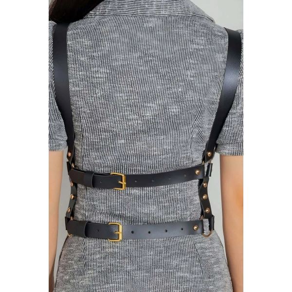 Seksi Deri Döğüs Harness - Brf1186