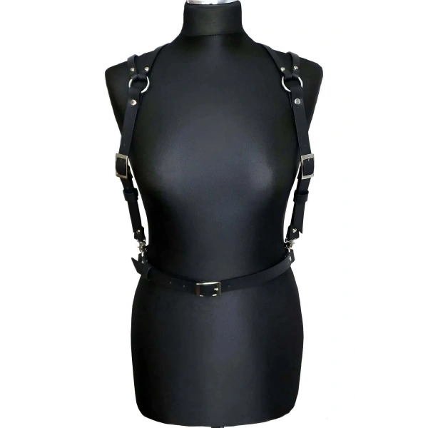 Seksi Deri Omuzdan Baglamalı Göğüs Harness - Brf916