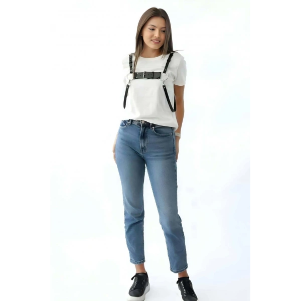 Şık Deri Kadın Kemer, Elbise Üzeri Deri Kemer - Brf1094