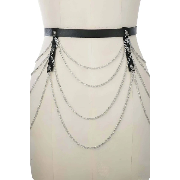 Şık Deri Zincirli Bel Kemer - Brf921