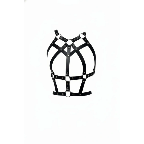 Siyah Kadın Kemer Deri Çoklu Bantlı Vücut Aksesuarı - Brf1085