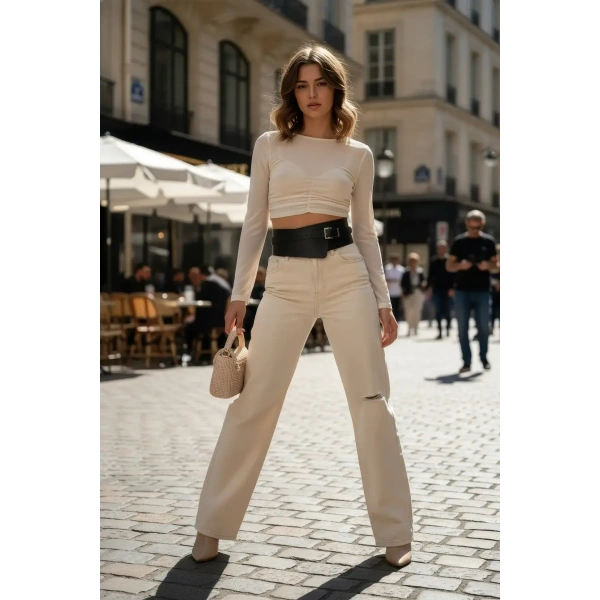 Siyah Kadın Kemer Kalın Korse Bel Aksesuarı - Brf1128