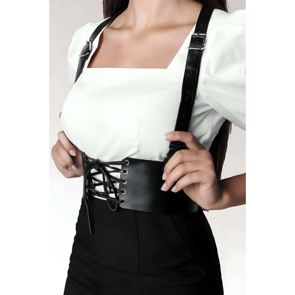 T-shirt, Elbise Üzeri Şık Deri Kemer - Brf822