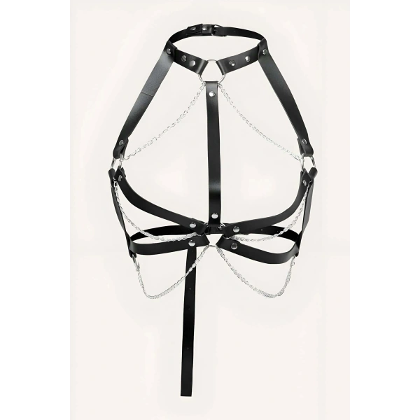 Zincirli Seksi Göğüs Harness - Brf796
