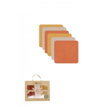 Bistyle 6lı Müslin Mendil 20x20 cm 90106 Kiremit Bej Hardal