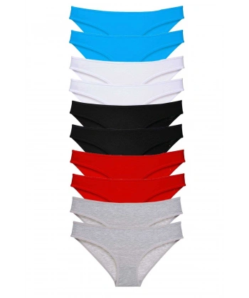 10 Adet Süper Eko Set Likralı Kadın Slip 528