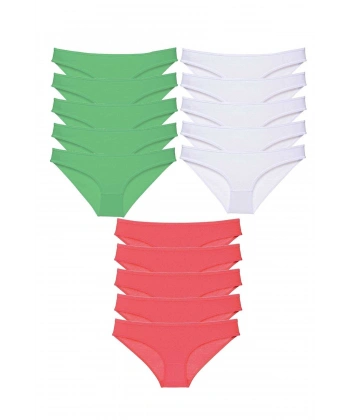 15 Adet Süper Eko Set Likralı Kadın Slip Külot 538