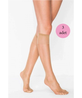 3 Adet Süper Ince 15 Den Mat Pantolon Çorabı Bronz