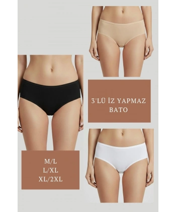 3lü Set Külot-siyah-beyaz-ten Dor2851