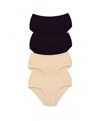 4 Adet Tutku Kadın Yüksek Bel Bato Kalın Lastik Külot S2