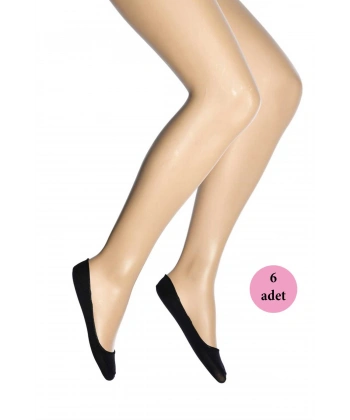 6 Adet Mikro Babet Kadın Çorap Siyah 500