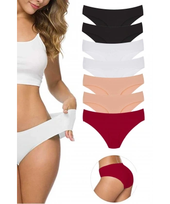 7 Adet Kadın Dikişsiz Lazer Kesim Esnek İz Yapmayan Külot S11