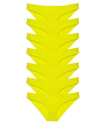 7 Adet Süper Eko Set Likralı Kadın Slip Külot Sarı