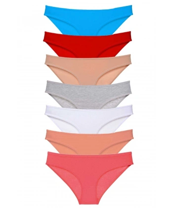 7 Adet Süper Eko Set Likralı Kadın Slip Külot Set 5