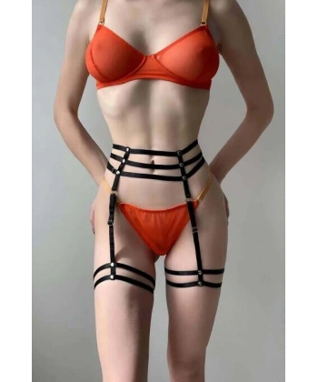 Bacak Ve Bel Bağlamalı Lastik Jartiyer - Brf1043