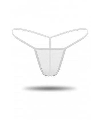 Beyaz Transparan Tül String Tanga TM0368