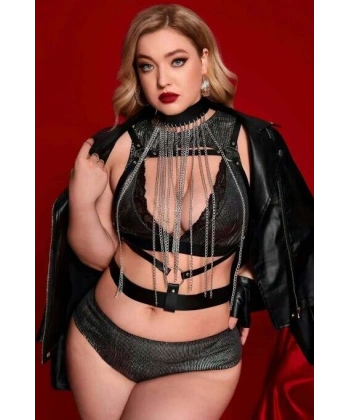 Boyundan Zicirli Asıklı Göğüs Harness - Brf947