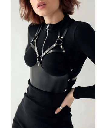 Deri Harness Büstiyer, Şık Deri Korse - Brf872