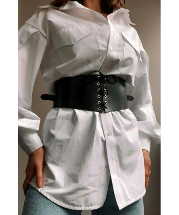 Deri Korse Kemer, Şık Deri Harness Kemer - Brf1127