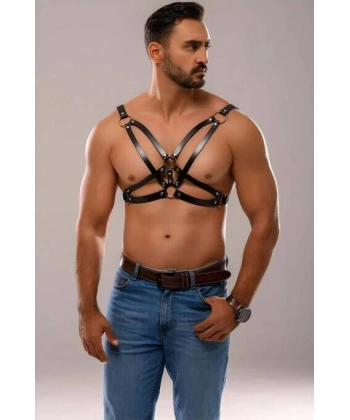 Erkek Deri Fantazi Harness - Brfm141