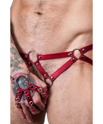 Erkek Külot Seksi Lastik Harness Ve Bileklik - Brfm67