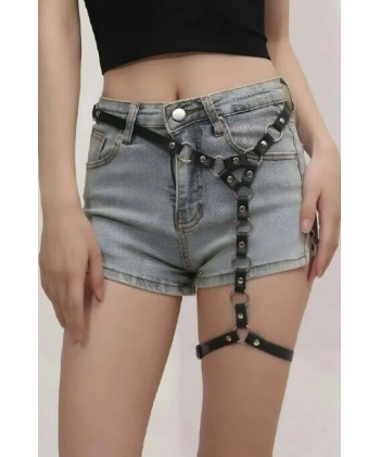 Fantazi Deri Tek Bacak Harness - Brf973