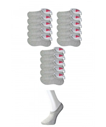Gri Kadın Görünmez Çorap 15 Çift