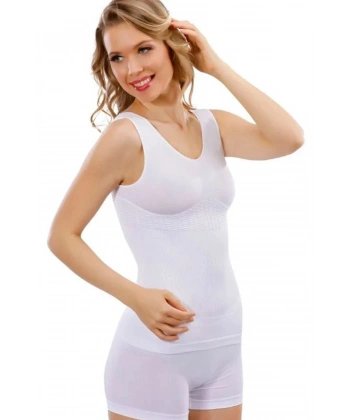 Jakarlı Kalın Askılı Bayan Atlet 14005 -beyaz