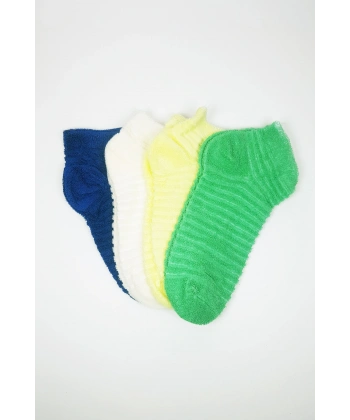 Kadın Havlu Patik Bilek Çorap Ev Çorabı 4 Çift