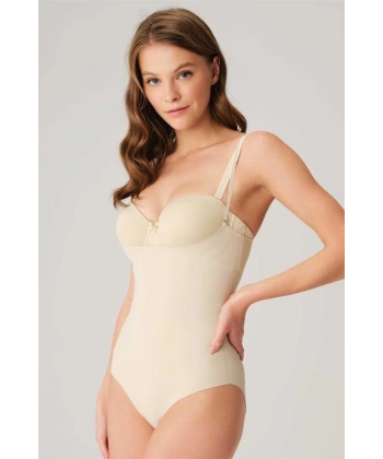 Mikro Kumaş Silikon Bantlı Kancalı Badi Korse