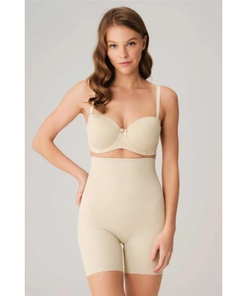 Mikro Kumaş Silikon Bantlı Paçalı Sıkı Şort Korse