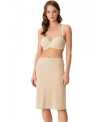 Mikropolyamid Diz Altı Uzun Etek Jüpon