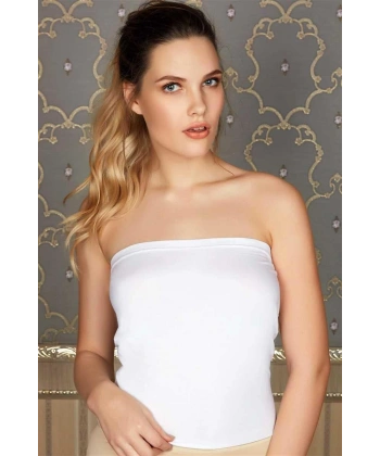 Pamuklu Askısız Straplez T-shirt